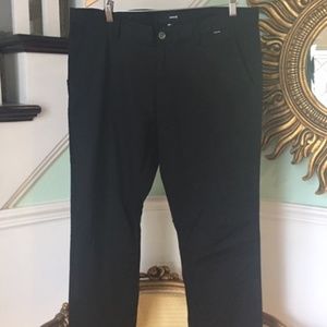 Hurley Mens Flat front Black Pants Size: 36
